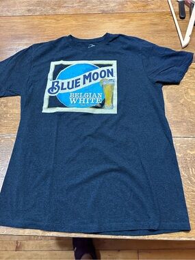 Blue Moon Belgian White Logo Black Short Sleeve Tee Sz large